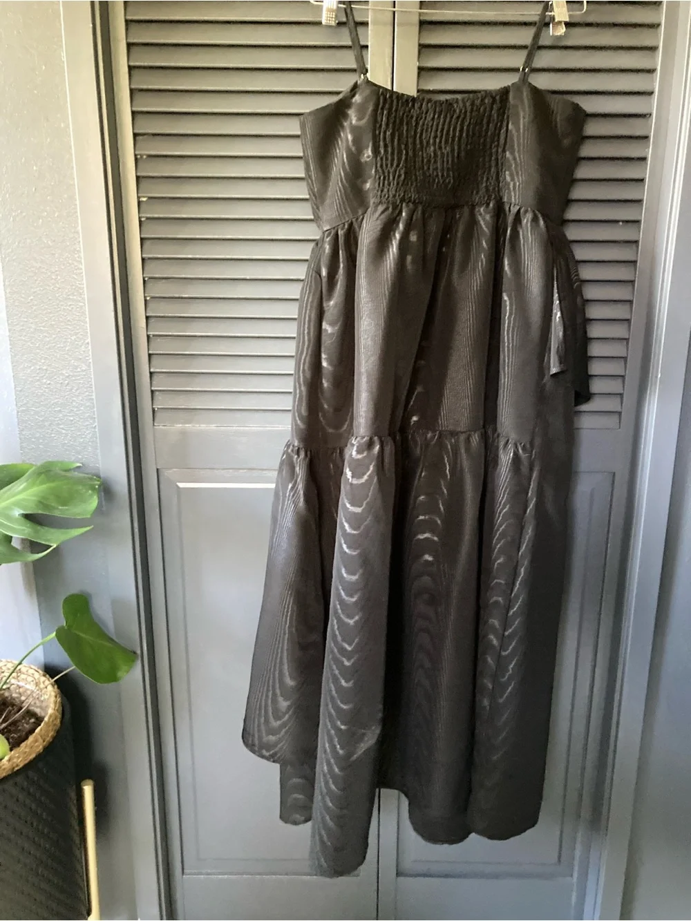 kate spade Black Tiered Midi Dress with Spaghetti Straps